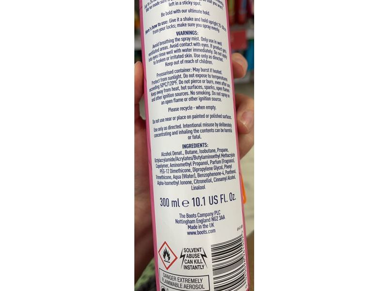 Boots Ultimate Hold Hairspray Hold It, 10.1 fl oz/300 ml