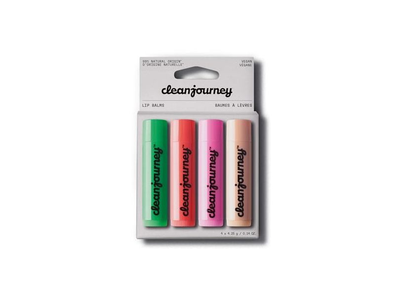 cleanjourney Lip Balm Set, 0.14 oz/4.25 g, Pack Of 4
