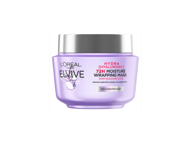 L'Oreal Paris Elvive Hydra 72H Moisture Wrapping Mask, Hyaluronic Acid, 300 mL