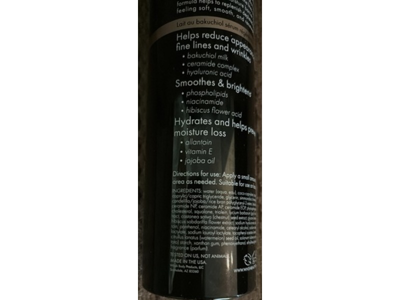 Whish Bakuchiol Milk Infusion Replenishing Serum, Cashmere Vanilla,, 9 fl oz/266 mL