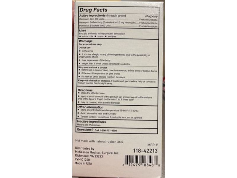 Mckesson Triple Antibiotic Ointment, 0.9 g, 144 Count
