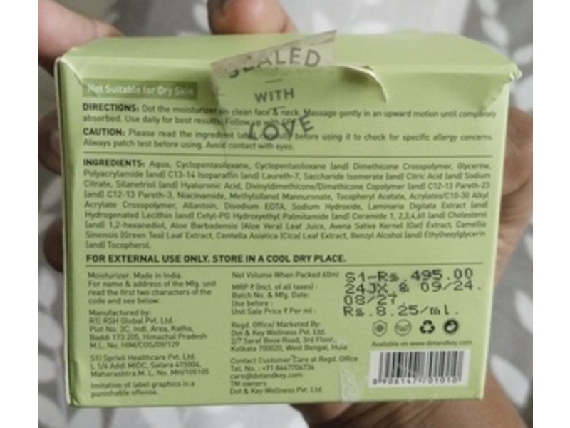 Dot & Key Skincare Cica Calming Oil-Free Moisturizer, 60 mL