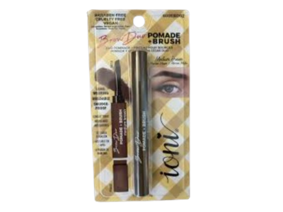 Ioni Pomade + Brush Brow Duo, Medium Brown, 0.46 oz/1.3 g
