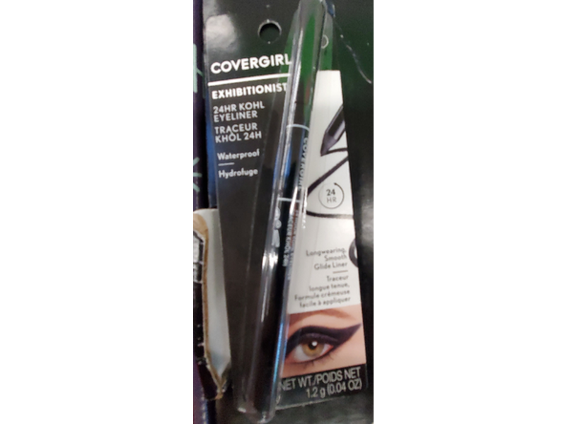 Covergirl Exhibitionist 24Hr Kohl Eyeliner, 100 Black, Waterproof, 0.04 oz/1.2 g