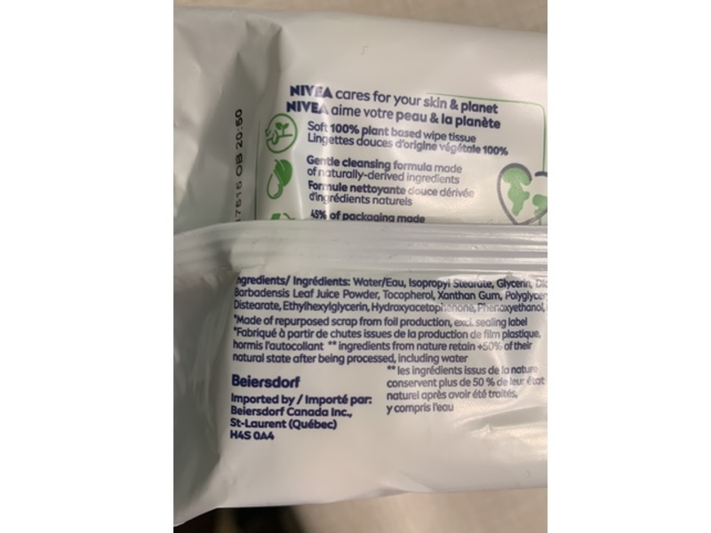 Nivea Pure & Natural Cleansing Wipes, 40 Count