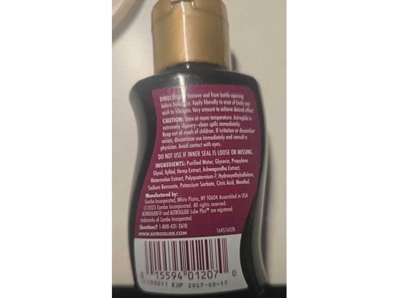 Astroglide Lube Plus Libido Water Based Arousal Lube, 2.5 fl oz/74 mL