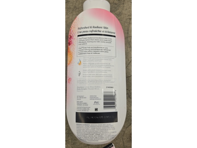Olay Fresh Radiance Body Wash, Peach & Cherry Blossom, 22 fl oz/650 mL