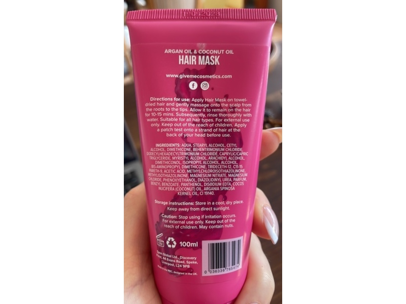 Give Me Hair Mask, Argan Oil & Coconut Oil, 100 mL