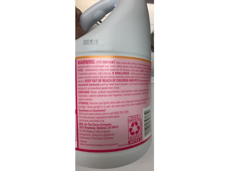 Clorox Scented Splash-Less Bleach, Fresh Meadow, 77 fl oz