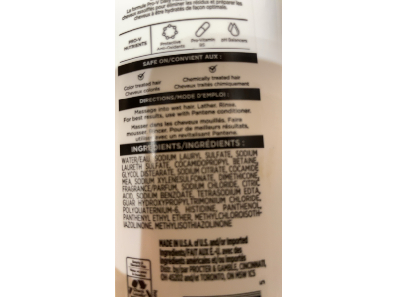 Pantene Daily Moisture Renewal Shampoo, 12.0 fl oz/355 mL