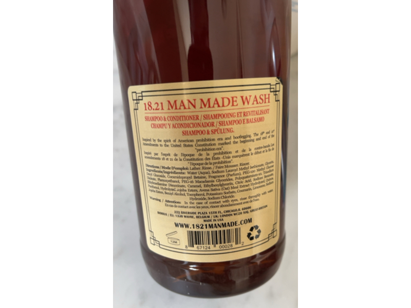 18.21 Man Made Wash Shampoo & Conditioner, Sweet Tobacco, 32 fl oz/946 mL
