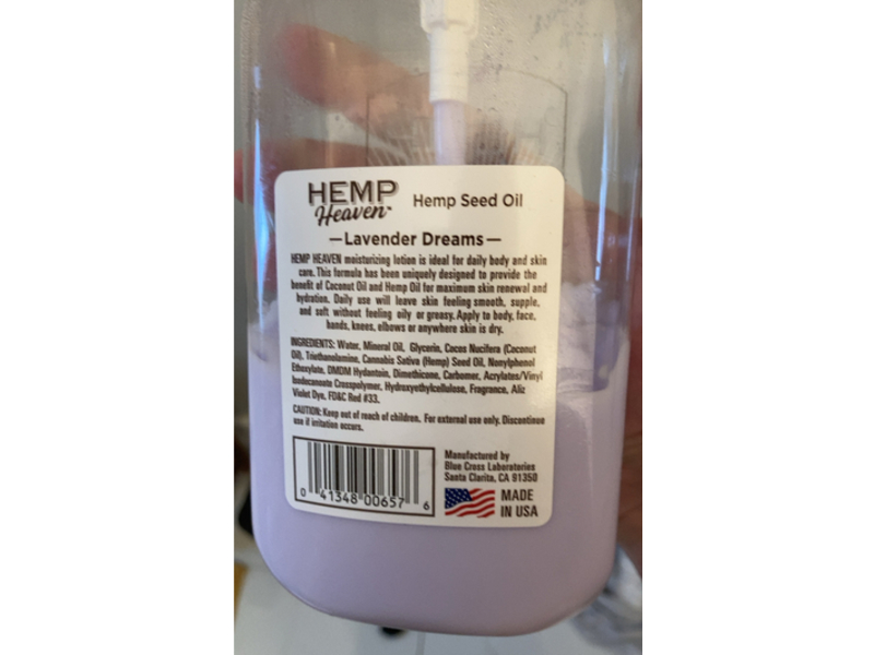 Hemp Heaven Natural Hemp Seed Oil Body Lotion, Lavender Dreams, 18 fl oz/532 mL