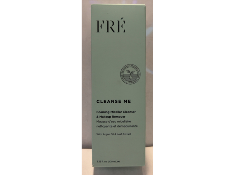 Fre Skincare Cleanse Me Foaming Micellar Cleanser & Makeup Remover, Argan Oil & Leaf Extract, 3.38 fl oz/100 mL