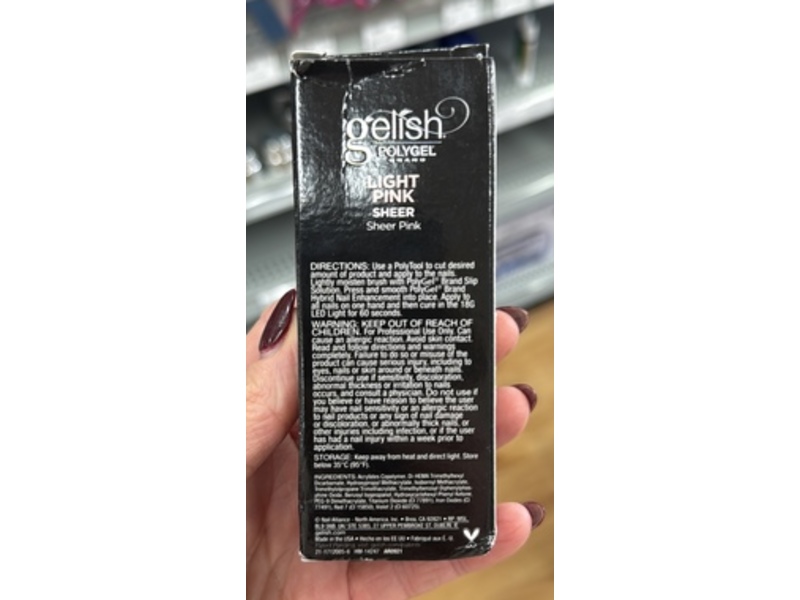 Gelish Polygel Brand Hybrid Nail Enhancement Gel, Light Pink, 2 oz/60 g