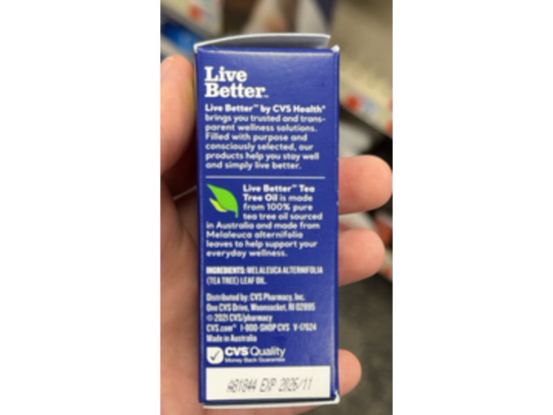 Live Better Tea Tree Oil, Melaleuca Alternifolia Oil, 1 fl oz/30 mL