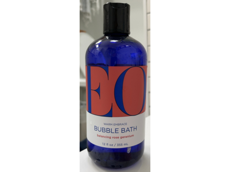 Eo Warm Embrace Bubble Bath, Rose Geranium, 12 fl oz/355 mL