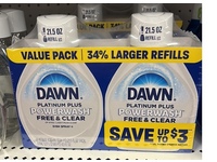 Dawn Platinum Plus Powerwash Dish Spray Refill, Light Pear, Free & Clear, 21.5 fl oz/1.27 L, Pack Of 2 - thumbnail 2