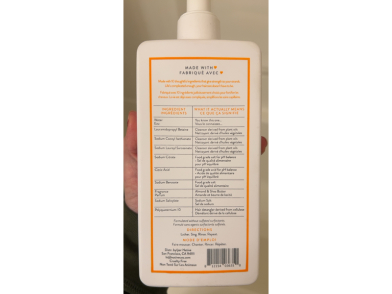 Native Strengthening Shampoo, Almond & Shea Butter, 16.5 fl oz/487 mL