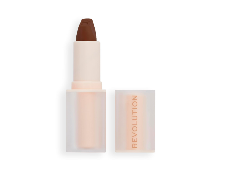 Revolution Makeup Revolution Lip Allure Soft Satin Lipstick, Stiletto Brown , 0.11 oz/3.2 g