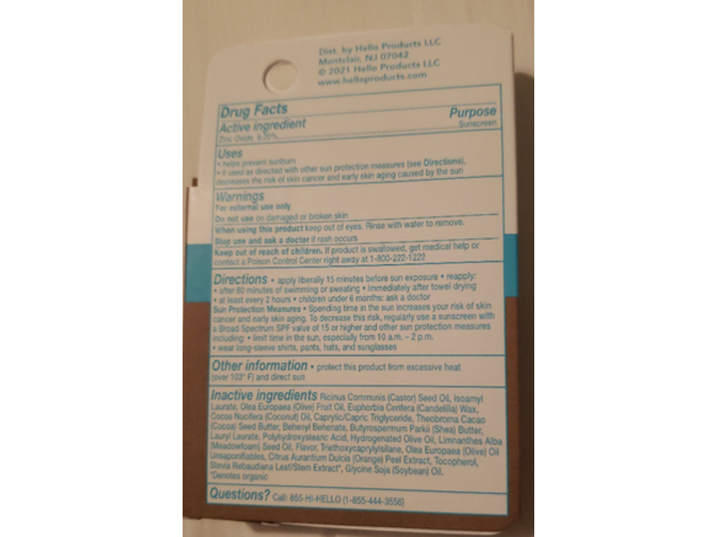 Hello Vegan Lip Balm, SPF 15, Sweet Mint, 0.15 oz/4.2 g