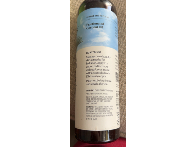 Sky Organics Fractionated Coconut Oil, 8 fl oz/237 mL