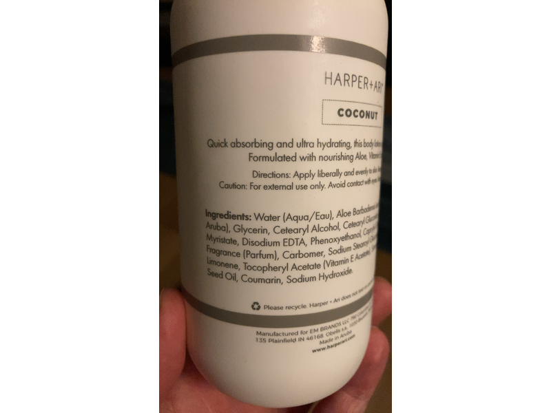 Harper + Ari Moisturizing Body Lotion, Coconut, 12.5 fl oz/370 mL