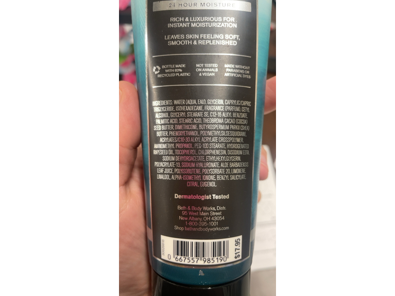 Bath & Body Works Fresh Water Body Cream, Shea Butter + Hyaluronic Acid, 8 oz/226 g