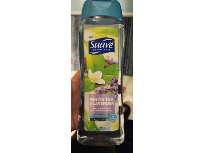 Suave Gentle Body Wash, White Tea & Lavender, 18 fl oz/532 mL, Pack Of 6