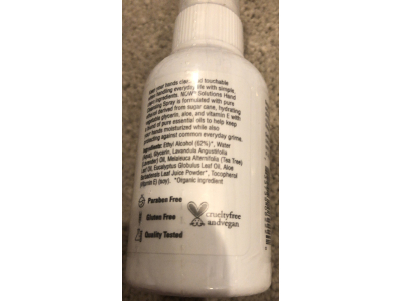 NOW Solutions Hand Cleansing Spray, Lavender + Tea Tree, 2 fl oz/59 mL
