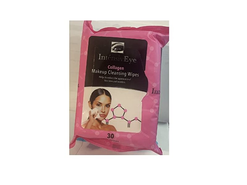 Intensive Eye Makeup Cleansing Wipes, Collagen, Pore Refining, Pack Of 2