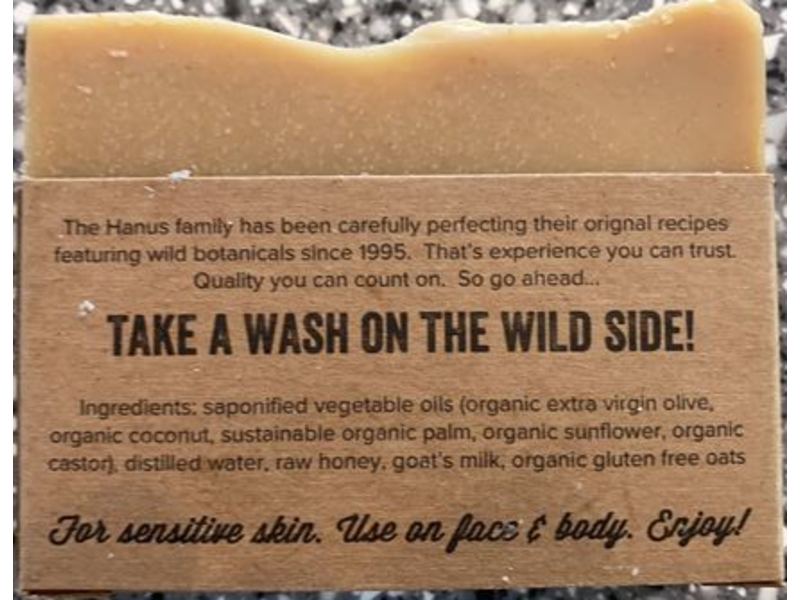 A Wild Soap Bar Fragrance Free Soap, Honey Oat, 3.5 oz / 99 g