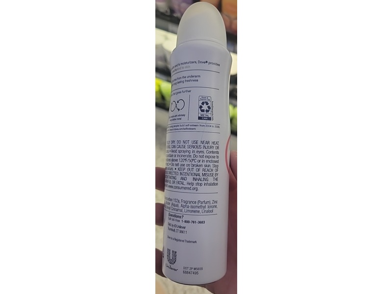 Dove Deodorant Spray, Rose Petals, 4 oz/113 g