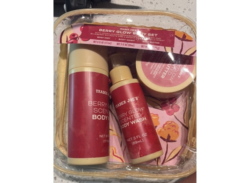 Trader Joe's Berry Glow Scented Body Wash + Body Mist & Body Butter Set