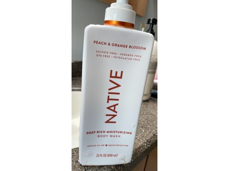 Native Deep Rich Moisturizing Body Wash, Peach & Orange Blossom, 22 fl oz/650 mL