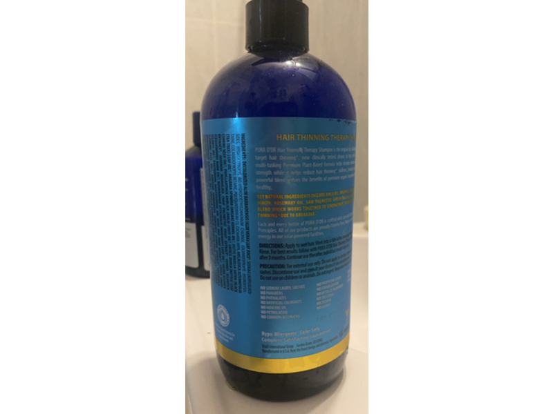 Pura D'or Hair Thinning Therapy Shampoo, 24 fl oz/708 mL