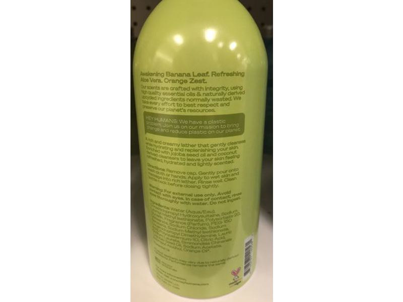 Hey Humans Naturally Derived Body Wash, Banana Aloe, 14 fl oz/414 mL