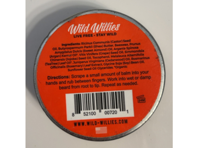 Wild Willies Premium Beard Balm, 2 oz/59.41 mL