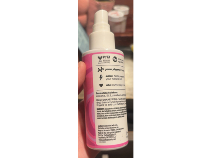 Pacifica Pineapple Frizz Control + Curl Reboot Mist, Linseed + Vitamin B5, 4 fl oz/118 mL