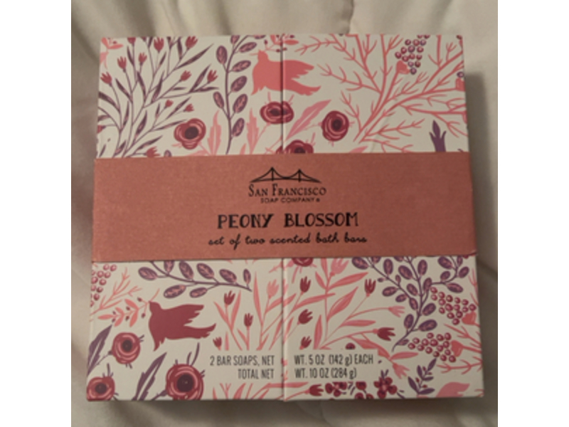 San Francisco Soap Company Bath Bars, Peony Blossom, 10 oz/284 g, Pack Of 2