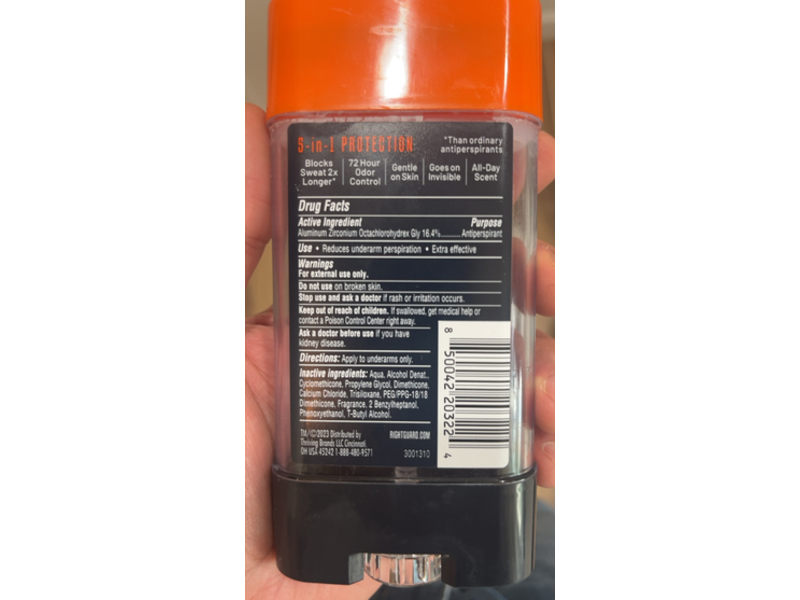 Right Guard Xtreme Defense Antiperspirant Deodorant, Arctic Refresh, 4 oz/113 g, Pack Of 4