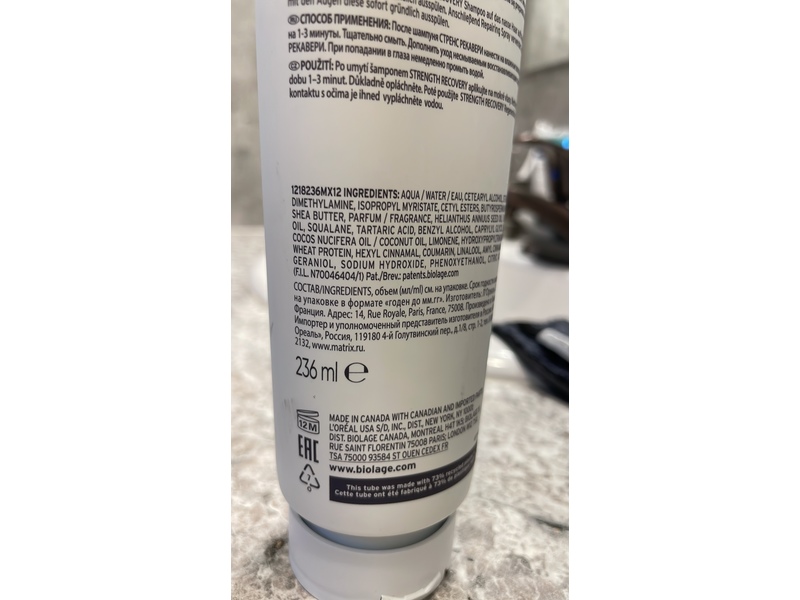 Biolage Strength Recovery Conditioning Cream, 9.5 fl oz/280 mL