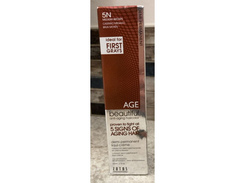 Zotos Age beautiful Anti Aging Hair Color, 5N Medium Brown, 2 fl oz/60 mL