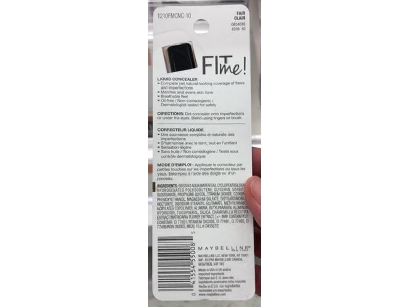 Maybelline New York Fit Me Concealer, 10 Fair, 0.23 fl oz/6.8 mL