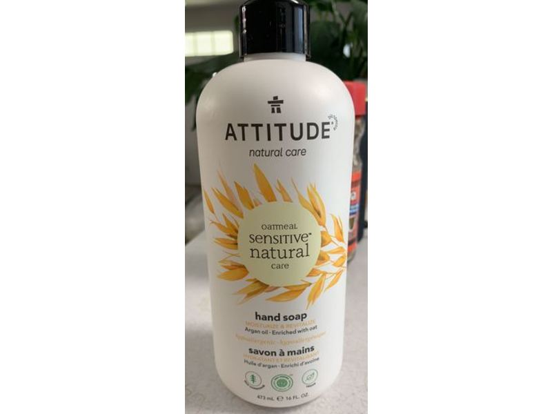 Attitude Natural Care Moisturizing Hand Soap, Oat Meal, 16 fl oz/473mL