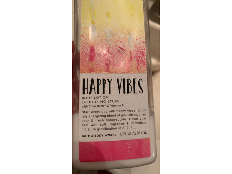 Bath & Body Works Happy Vibes Body Lotion, Shea Butter & Vitamin E, 8 fl oz/236 mL
