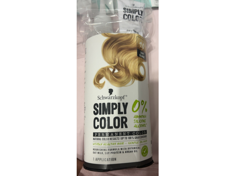 Schwarzkopf Simply Color Permanent Hair Color, 9.0 Light Blonde, 1 Application