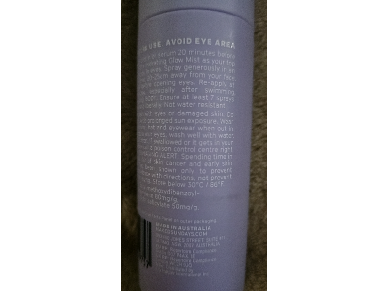 Naked Sundays Face & Body Hydrating Glow Mist, SPF50+