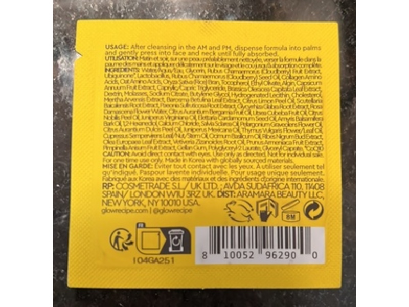 Glow Recipe Cloudberry Bright Essence Toner, 0.05 fl oz/1.5 mL