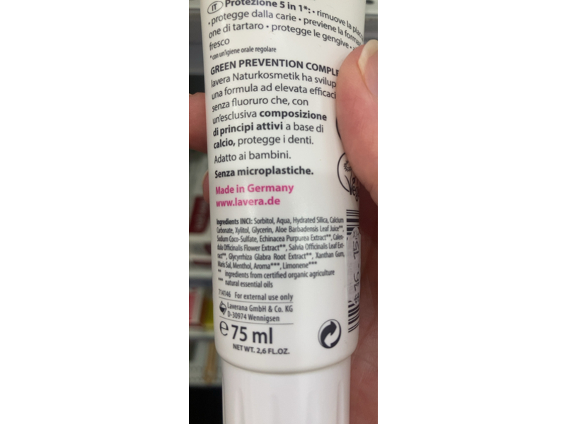 Lavera Complete Care Toothpaste, 2.6 fl oz/75 mL