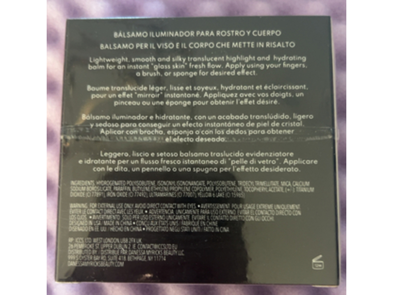 Danessa Myricks Beauty Highlighting Face & Body Balm, Rosewater, 0.32 oz/9 g